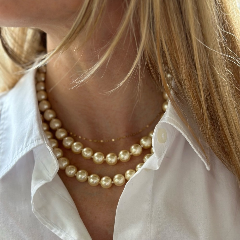 Kenneth Jay Lane Pearl Double Strand Necklace KJL